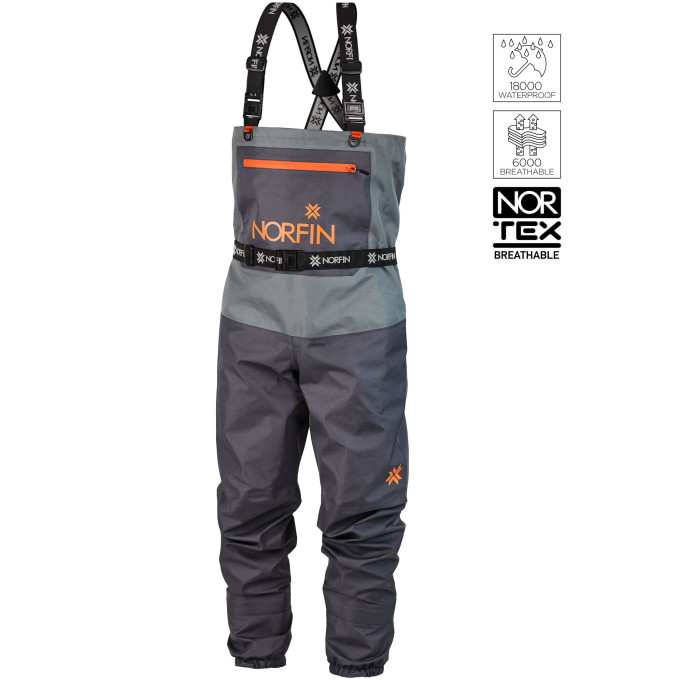 Полукомбинезон забродный NORFIN PILOT STOCKINGFOOT GRAY р.LL